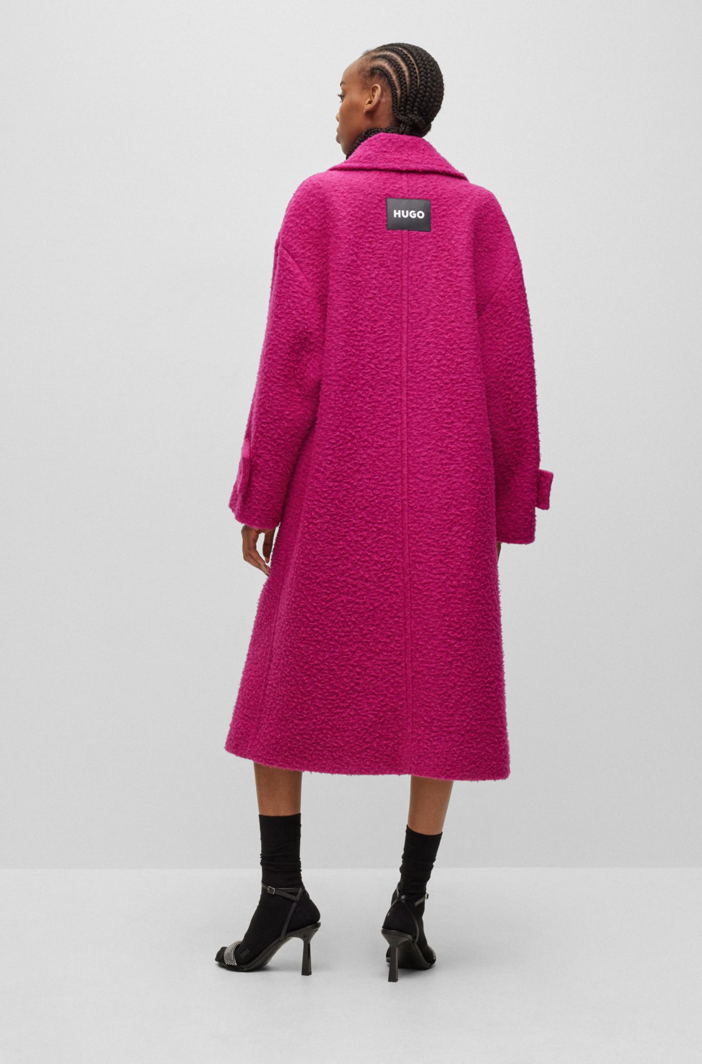 HUGO Oversized fit coat in a wool blend