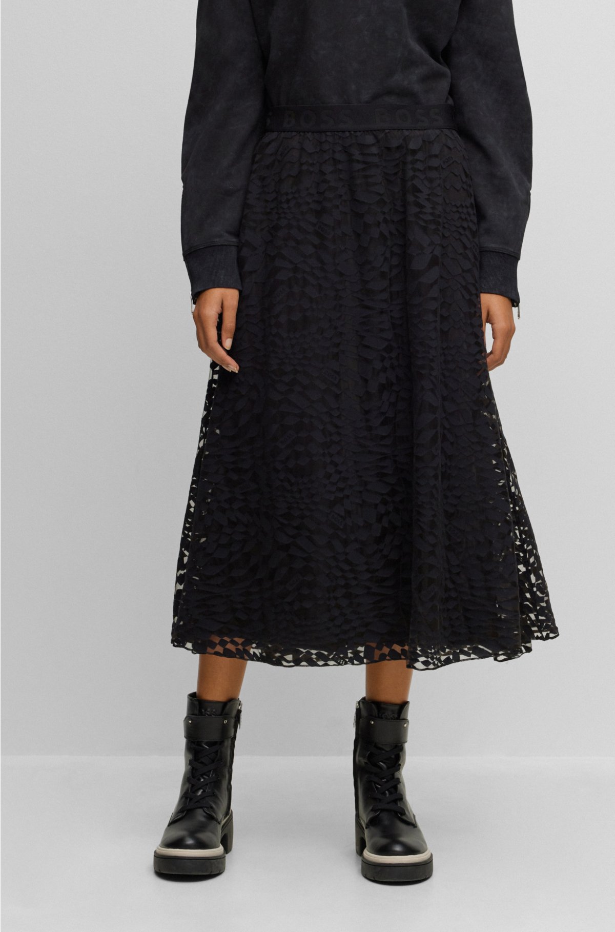 Black Lace Column Skirt, WHISTLES