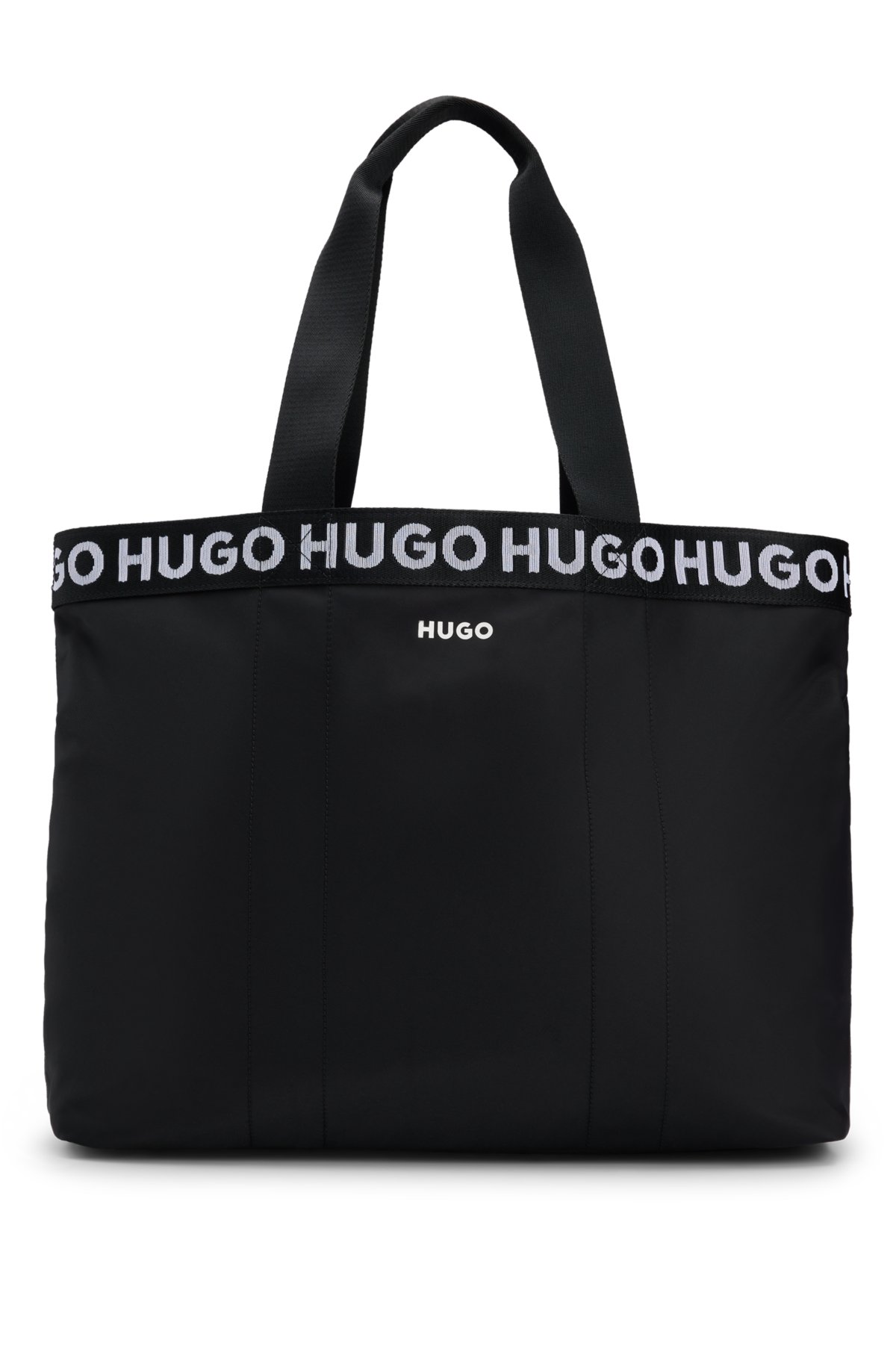 HUGO - Tote bag with repeat contrast-logo details