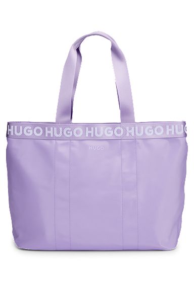 Tote bag with repeat contrast-logo details, Lyslilla