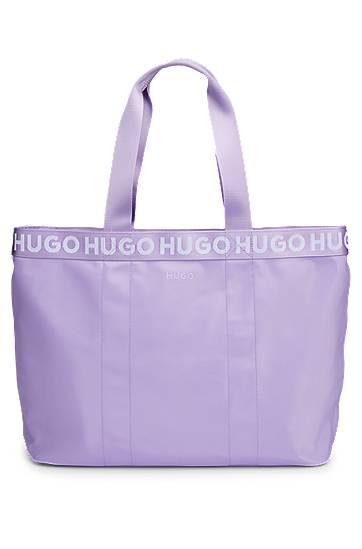 Tote bag with repeat contrast-logo details, Hugo boss