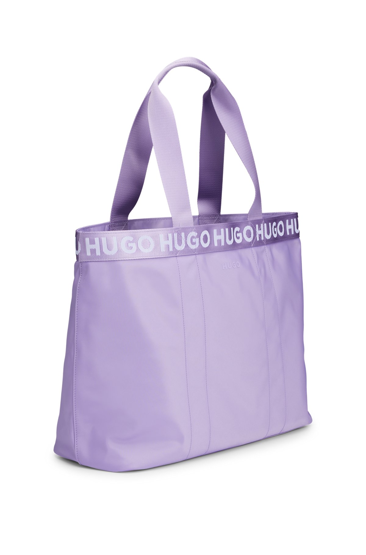 Tote bag with repeat contrast-logo details, Light Purple