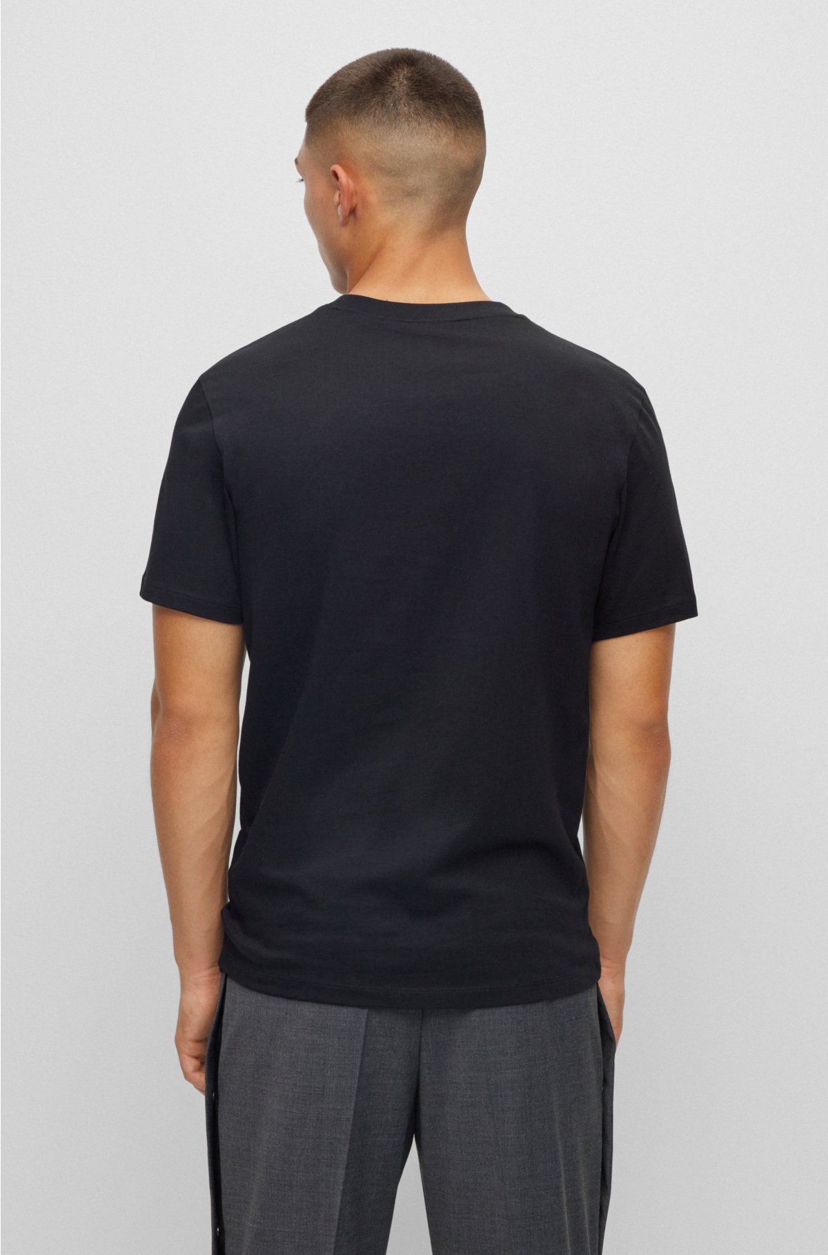 HUGO - T-shirt en jersey de coton avec logo artistique à imprimé dalmatien