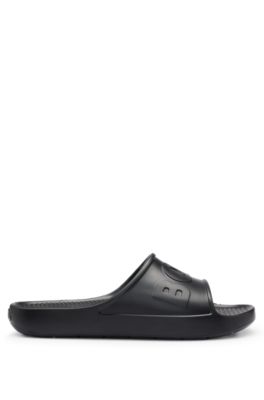 Lightweight EVA slides with logo strap, Black