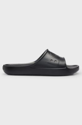 Lightweight EVA slides with logo strap, Black