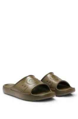 Hugo Boss Lightweight Eva Slides With Logo Strap In Green