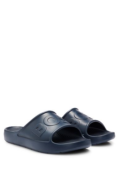 Lichte EVA-slippers met logoband, Donkerblauw