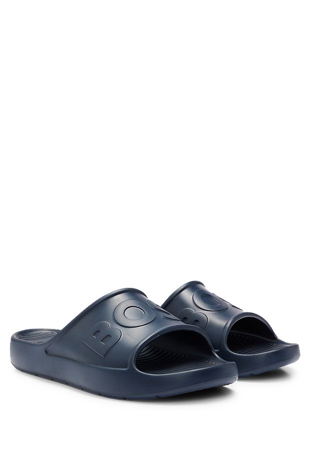 Lichte EVA-slippers met logoband, Donkerblauw
