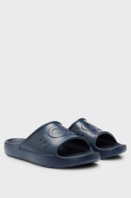 Lightweight EVA slides with logo strap, Dark Blue
