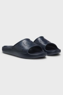 Lightweight EVA slides with logo strap, Dark Blue