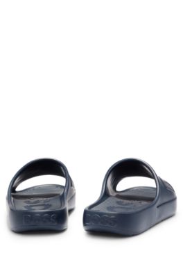 Lightweight EVA slides with logo strap, Dark Blue