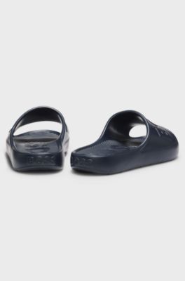 Lightweight EVA slides with logo strap, Dark Blue