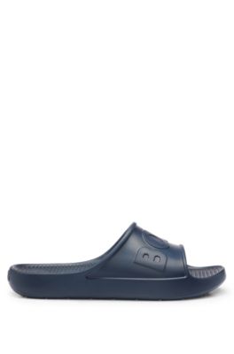 Lightweight EVA slides with logo strap, Dark Blue