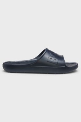 Lightweight EVA slides with logo strap, Dark Blue