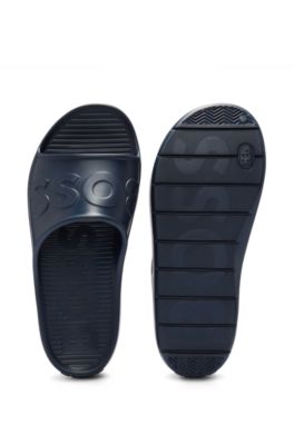 Lightweight EVA slides with logo strap, Dark Blue