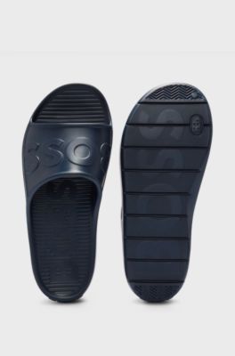 Lightweight EVA slides with logo strap, Dark Blue