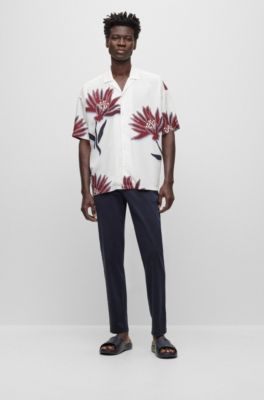 Lightweight EVA slides with logo strap, Dark Blue