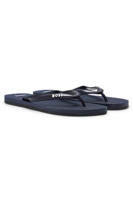 Italian-made flip-flops with contrast logo detail
