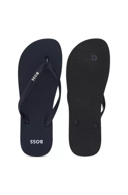 Flip-flops with branded strap