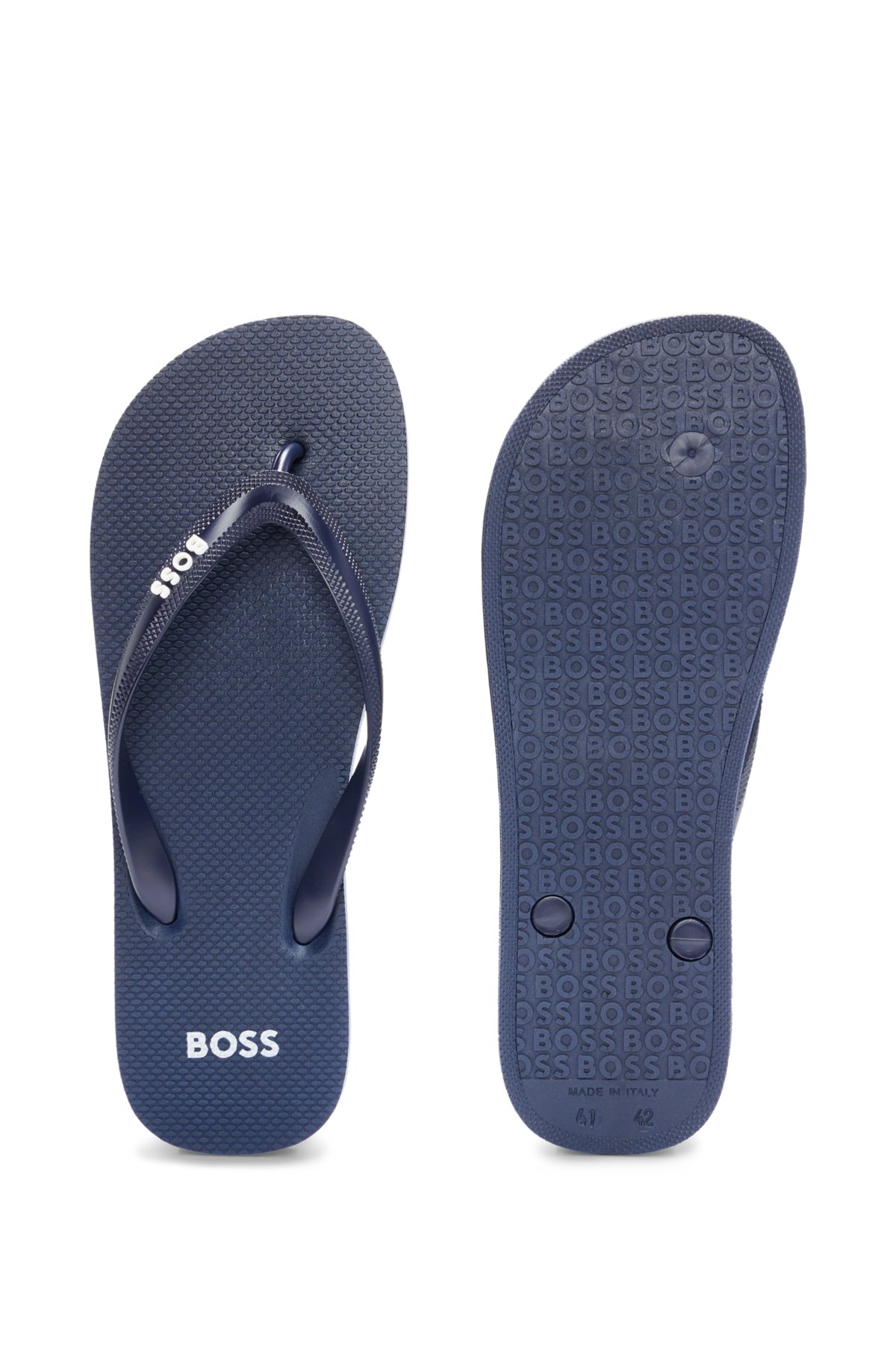 Flip-flops with branded strap, Dark Blue