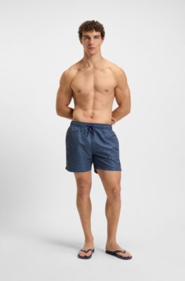 Italian-made flip-flops with contrast logo detail, Dark Blue