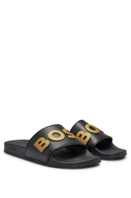 BOSS Italian made slides with raised logo