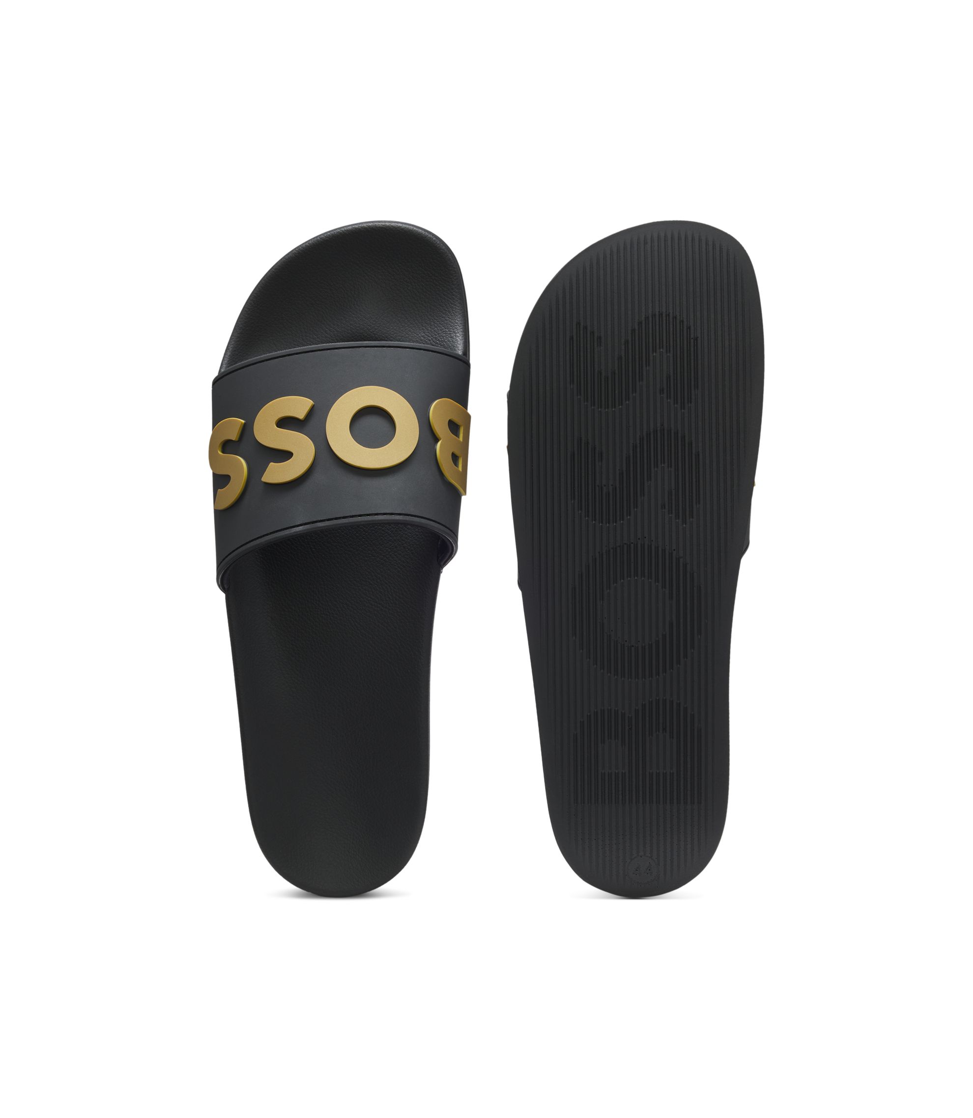 BOSS - Italian-made slides with raised logo - Black display picture 2