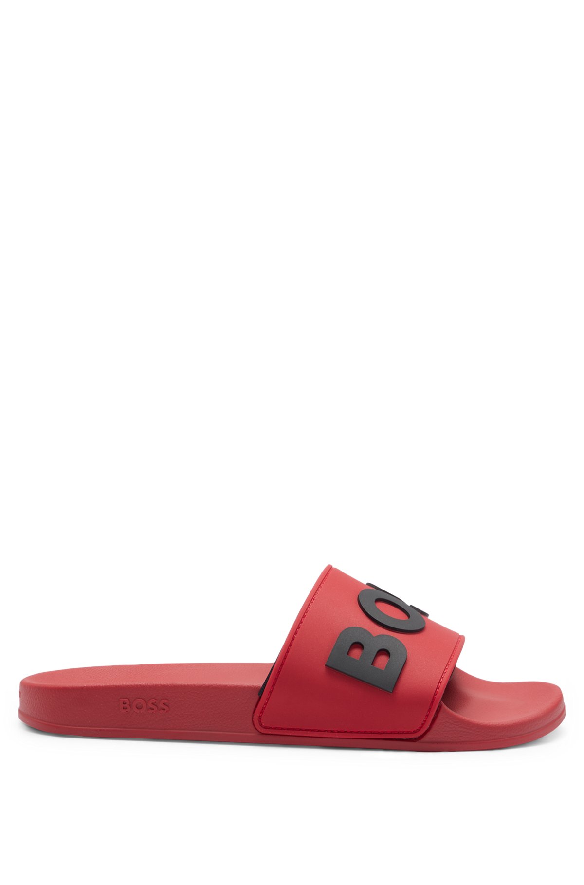 In Italië vervaardigde slippers met verhoogd logo, Rood