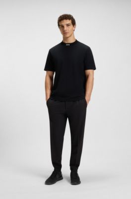 Trainers with knitted uppers and suede trims, Black