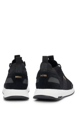 BOSS Sock trainers with suede trims