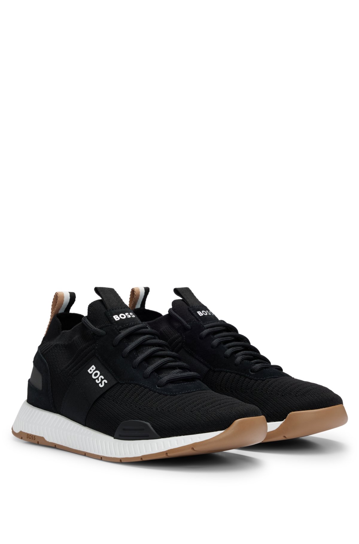 BOSS - Sock trainers with suede trims