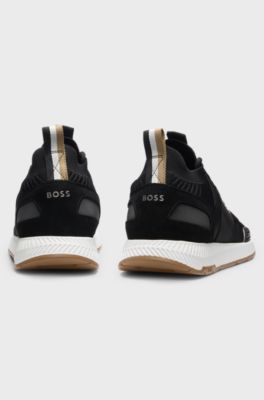 Sneakers mit Strick-Obermaterial, Schwarz
