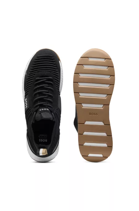 TTNM EVO trainers with knitted uppers and suede trims