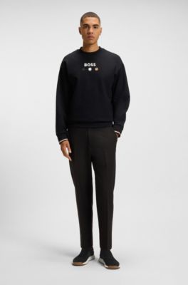 Trainers with knitted uppers and suede trims, Black