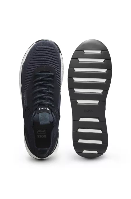 TTNM EVO trainers with knitted uppers and suede trims