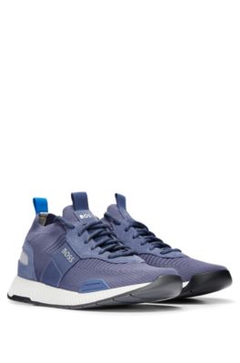 BOSS - Structured-knit sock trainers with branding