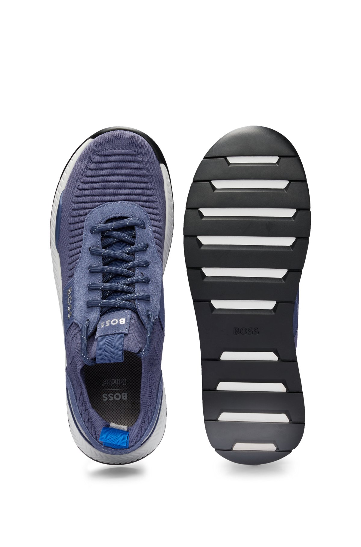 Sock-Sneakers mit Veloursleder-Details, Blau