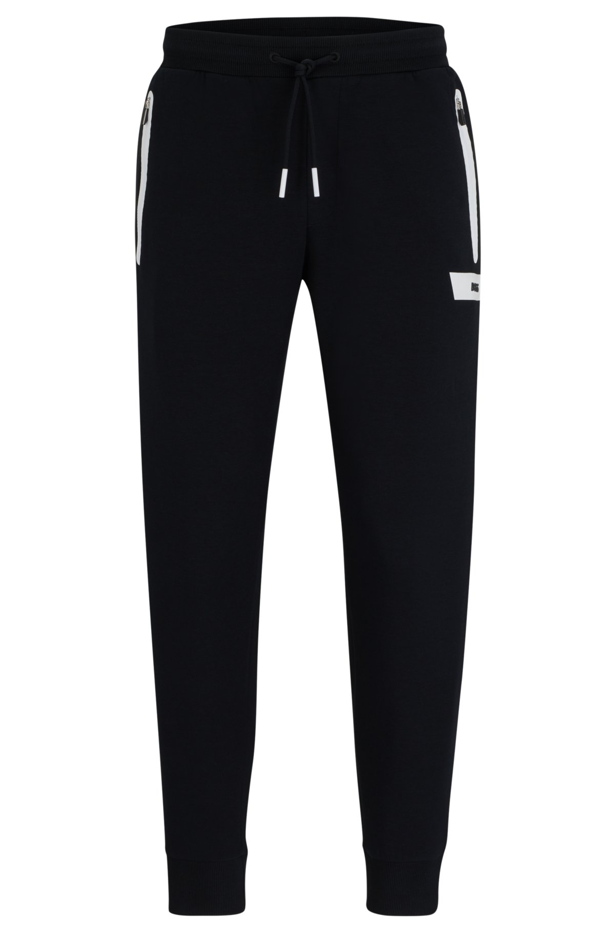 BOSS - Cotton-blend tracksuit bottoms with logo and stripe