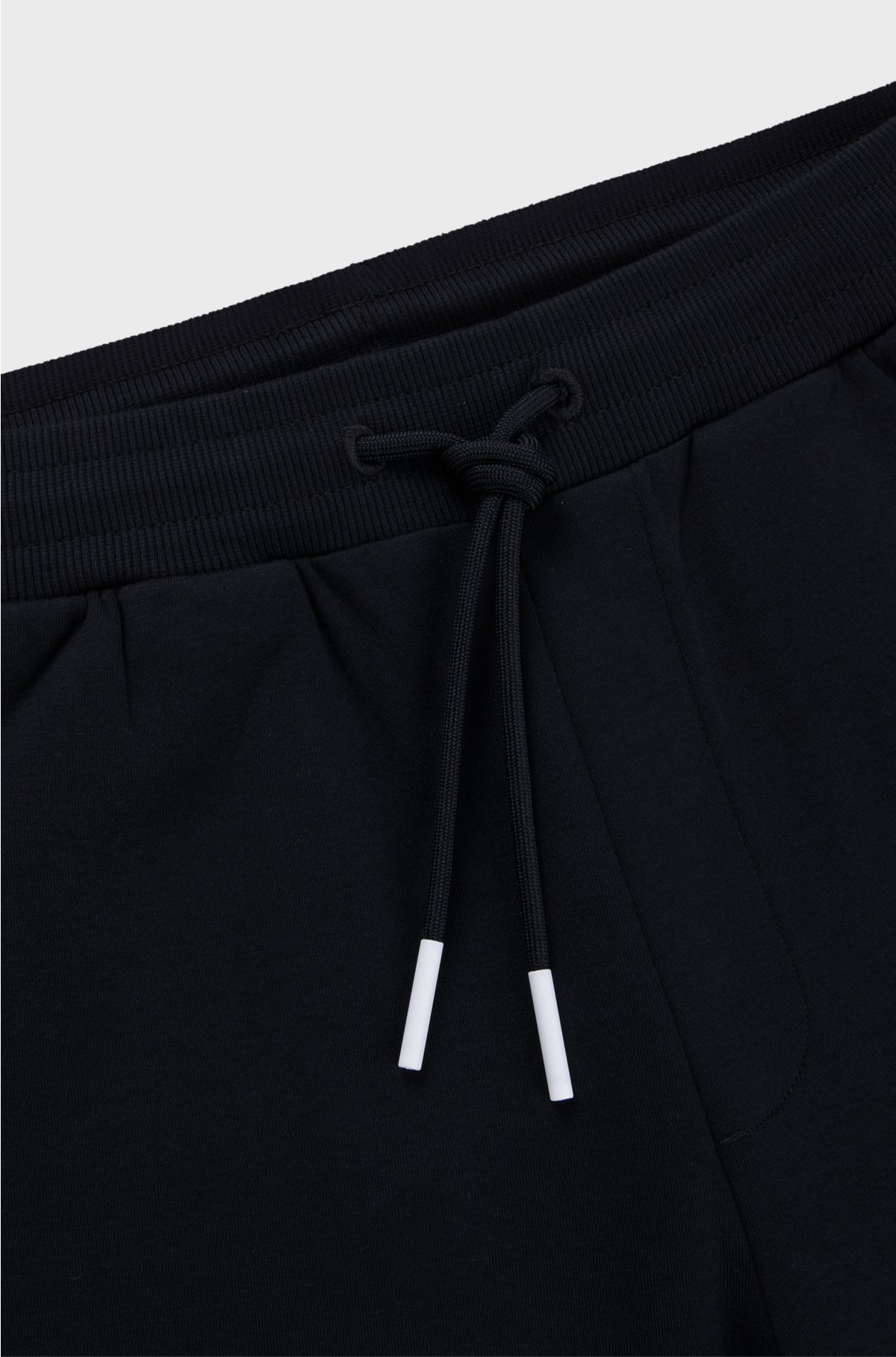 Cotton-blend tracksuit bottoms with logo stripe, Black