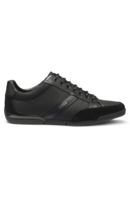 Mixed-material trainers with suede and faux leather 3