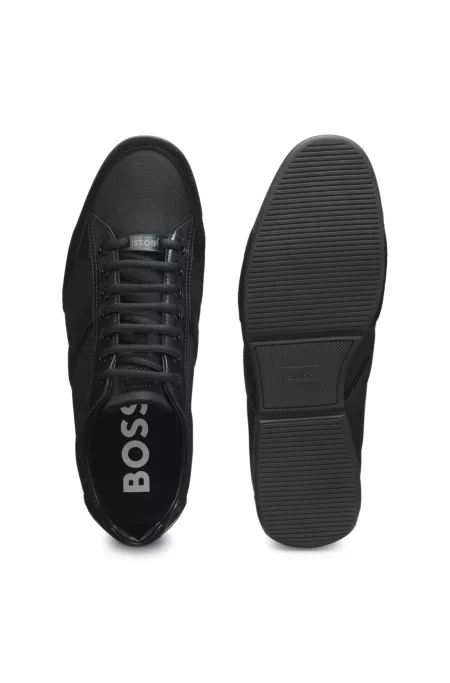 Mixed-material trainers with suede and faux leather