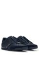 Mixed-material trainers with suede and faux leather, Dark Blue