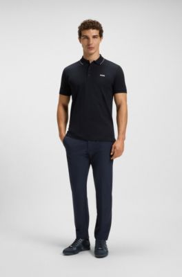 Mixed-material trainers with suede and faux leather, Dark Blue