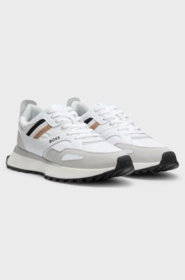 Sneakers im Laufschuh-Stil mit EVA-Gummisohle, Wei&szlig;