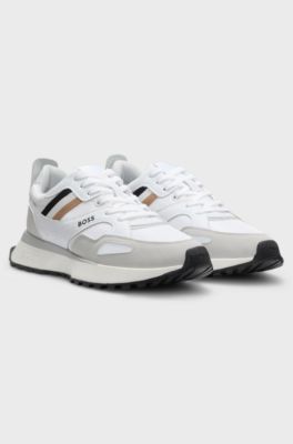 Running-style trainers with EVA-rubber outsole, White