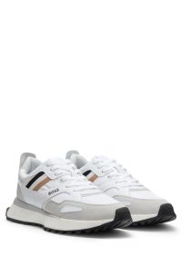 Baskets style chaussures de course avec semelle extérieure en gomme EVA, Blanc