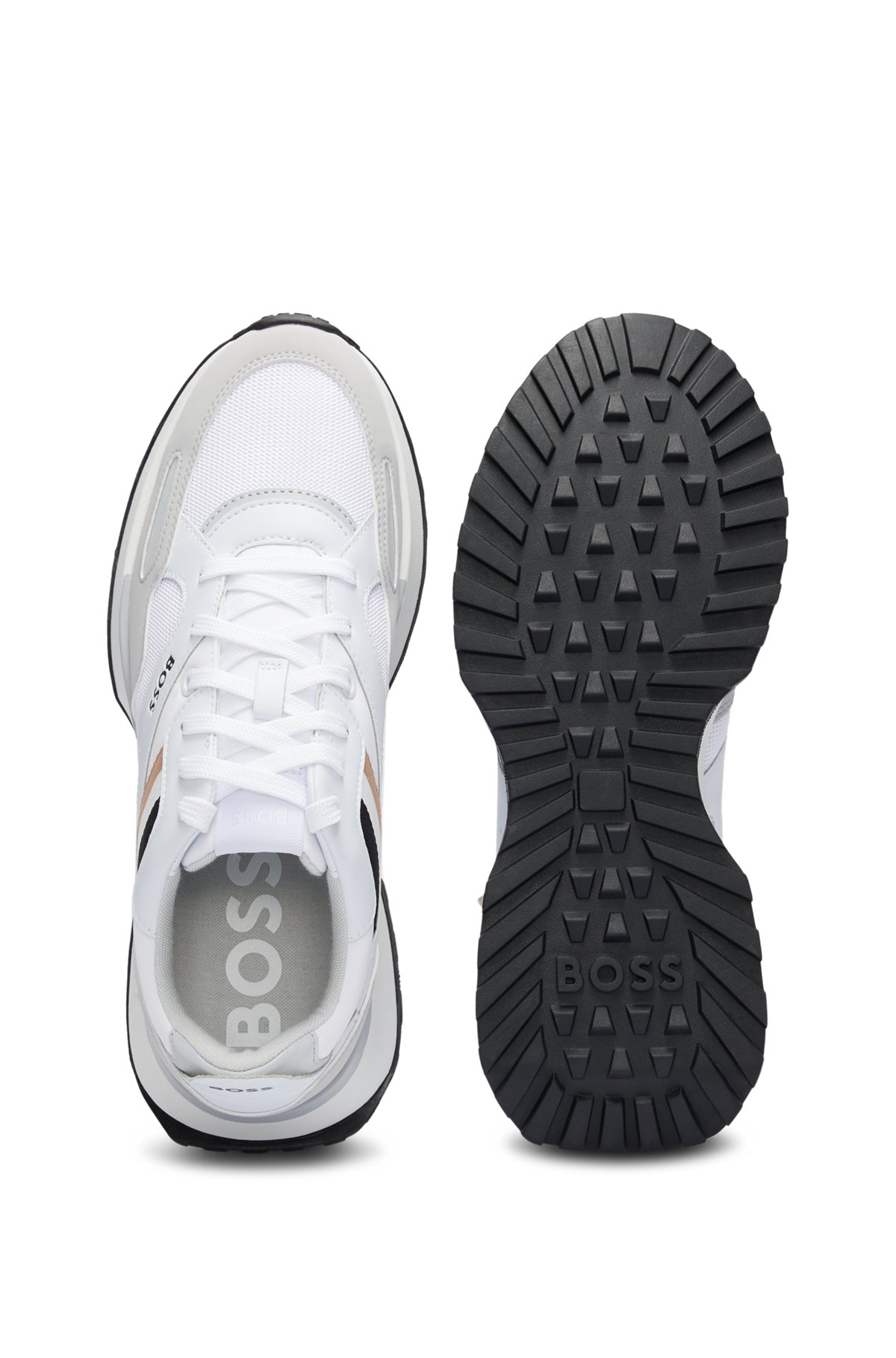 Running-style trainers with EVA-rubber outsole, White