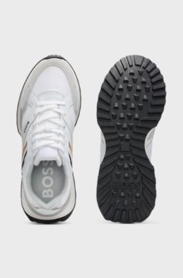 Sneakers im Laufschuh-Stil mit EVA-Gummisohle, Wei&szlig;