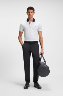 Leather trainers with odour-control lining, Black