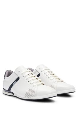 Badekar Enrich Plateau BOSS - Leather trainers with odour-control lining